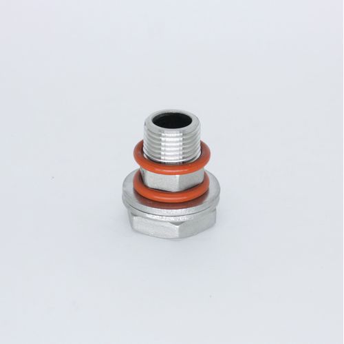 Uniao Bulkhead em inox c/ rosca MACHO 1/2" BSP